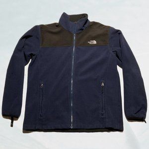 The North Face Blue and Black Suede Fleece Jacket